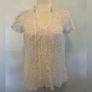 POLO Ralph Lauren White Lace Shirt Size S